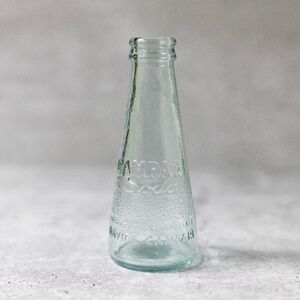 Vintage Campari Soda Bottle Glass Italy Bud Vase Light Green